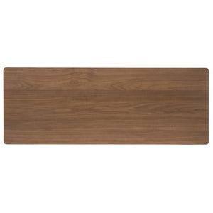 English Elm Wood Bar Table Mid-Century Walnut Veneer Splayed Legs Narrow Rectangular Kitchen Pub N780P395625W