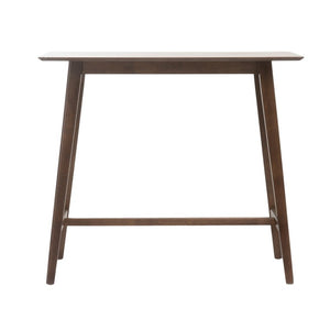 English Elm Wood Bar Table Mid-Century Walnut Veneer Splayed Legs Narrow Rectangular Kitchen Pub N780P395625W