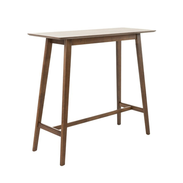 English Elm Wood Bar Table Mid-Century Walnut Veneer Splayed Legs Narrow Rectangular Kitchen Pub N780P395625W