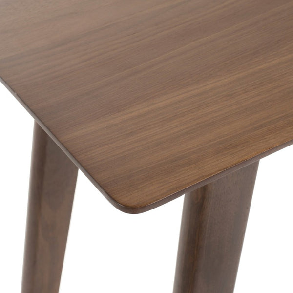 English Elm Wood Bar Table Mid-Century Walnut Veneer Splayed Legs Narrow Rectangular Kitchen Pub N780P395625W