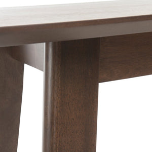 English Elm Wood Bar Table Mid-Century Walnut Veneer Splayed Legs Narrow Rectangular Kitchen Pub N780P395625W