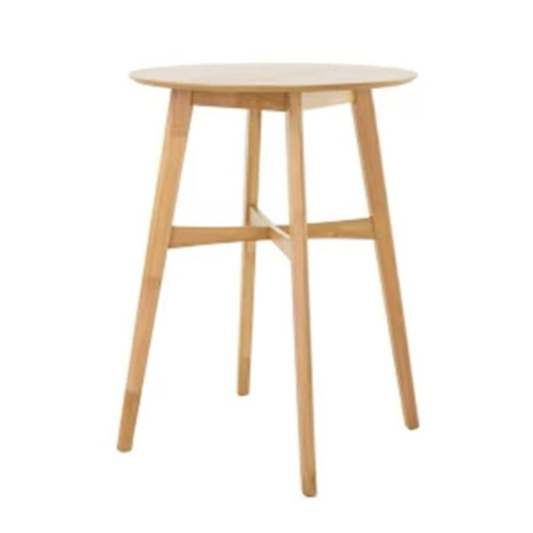 English Elm Mid-Century Round Bar Table with Tapered Rubberwood Legs for Kitchen or Home Bar Use Oak N780P395629O