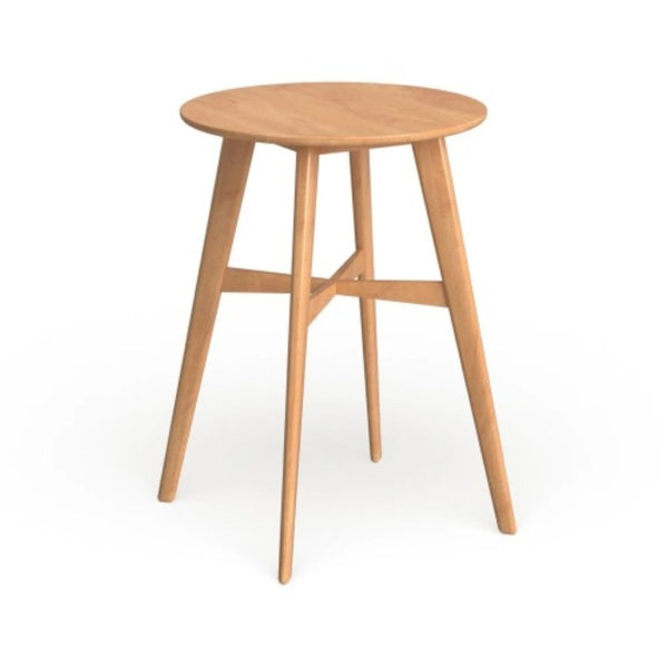 English Elm Mid-Century Round Bar Table with Tapered Rubberwood Legs for Kitchen or Home Bar Use Oak N780P395629O