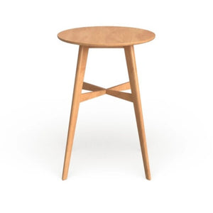English Elm Mid-Century Round Bar Table with Tapered Rubberwood Legs for Kitchen or Home Bar Use Oak N780P395629O