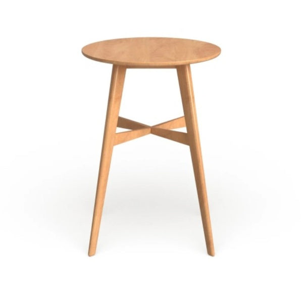 English Elm Mid-Century Round Bar Table with Tapered Rubberwood Legs for Kitchen or Home Bar Use Oak N780P395629O