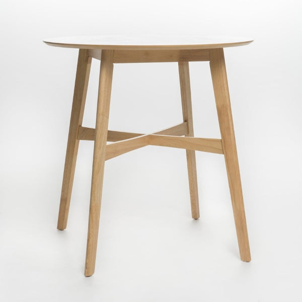 English Elm Wood Round Counter Height Dining Table Mid-Century Rubberwood Base for Kitchen Nooks Natural N780P400409O