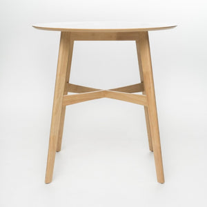English Elm Wood Round Counter Height Dining Table Mid-Century Rubberwood Base for Kitchen Nooks Natural N780P400409O
