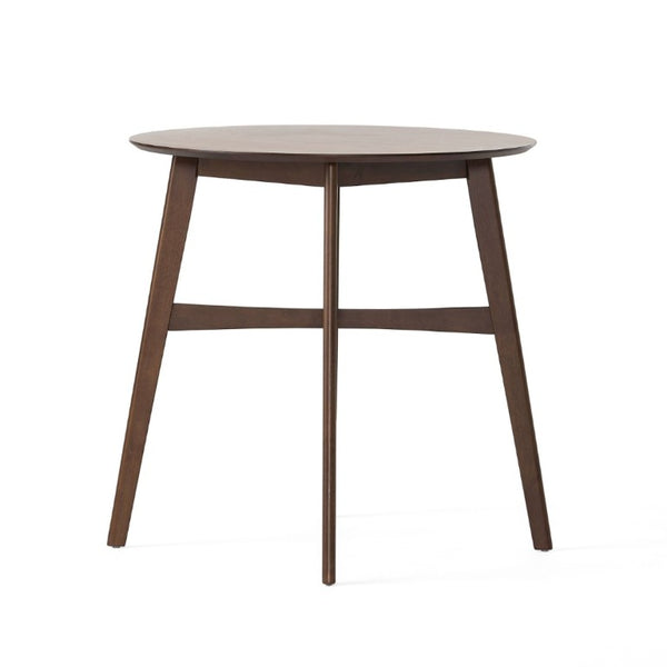English Elm Wood Round Counter Height Dining Table Mid-Century Rubberwood Base for Kitchen Nooks Walnut N780P400409W