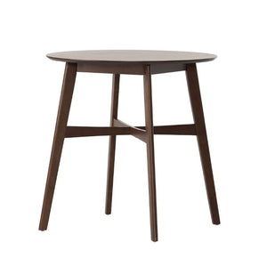English Elm Wood Round Counter Height Dining Table Mid-Century Rubberwood Base for Kitchen Nooks Walnut N780P400409W