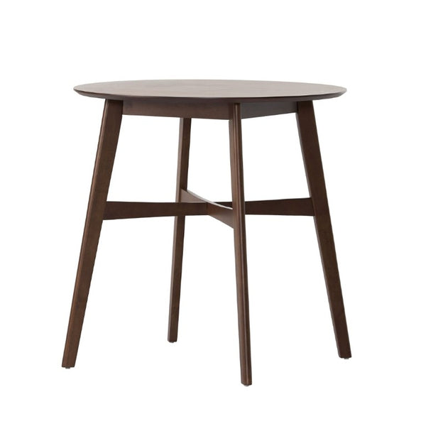 English Elm Wood Round Counter Height Dining Table Mid-Century Rubberwood Base for Kitchen Nooks Walnut N780P400409W