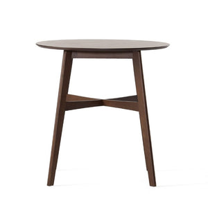 English Elm Wood Round Counter Height Dining Table Mid-Century Rubberwood Base for Kitchen Nooks Walnut N780P400409W