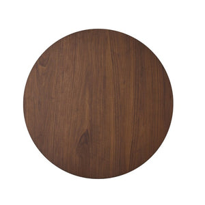 English Elm Wood Round Counter Height Dining Table Mid-Century Rubberwood Base for Kitchen Nooks Walnut N780P400409W