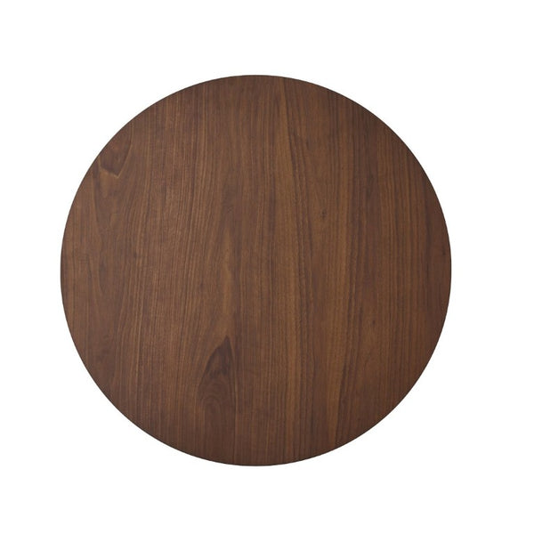 English Elm Wood Round Counter Height Dining Table Mid-Century Rubberwood Base for Kitchen Nooks Walnut N780P400409W