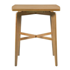 English Elm 36.34 Inch Square Rubberwood Bar Table Natural Finish for Kitchen or Home Bar N780P401697N