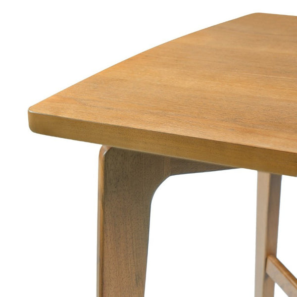 English Elm 36.34 Inch Square Rubberwood Bar Table Natural Finish for Kitchen or Home Bar N780P401697N