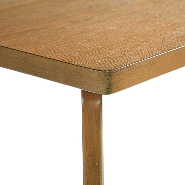 English Elm 36.34 Inch Square Rubberwood Bar Table Natural Finish for Kitchen or Home Bar N780P401697N