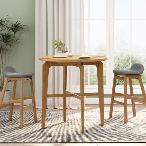 English Elm 36.22 Inch Round Rubberwood Bar Table Nordic Style for Kitchen or Home Dining Nook N780P401732N