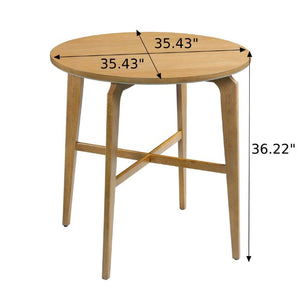 English Elm 36.22 Inch Round Rubberwood Bar Table Nordic Style for Kitchen or Home Dining Nook N780P401732N