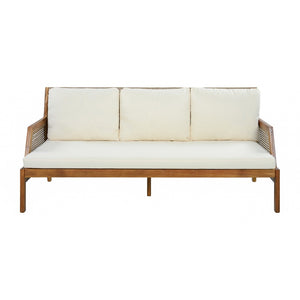 English Elm 4 Piece Acacia Wicker Outdoor Sectional with Deep Cushions for Patio Lounging N780P40451123T