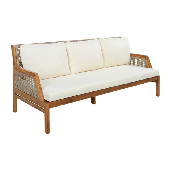 English Elm 4 Piece Acacia Wicker Outdoor Sectional with Deep Cushions for Patio Lounging N780P40451123T