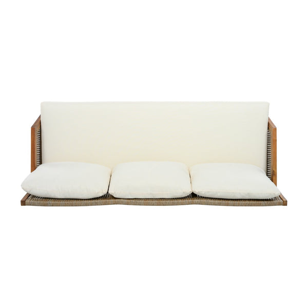 English Elm 4 Piece Acacia Wicker Outdoor Sectional with Deep Cushions for Patio Lounging N780P40451123T
