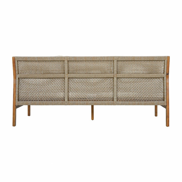 English Elm 4 Piece Acacia Wicker Outdoor Sectional with Deep Cushions for Patio Lounging N780P40451123T