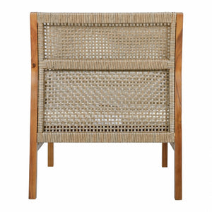 English Elm Acacia Wood Outdoor Club Chair Hand-Woven Wicker Deep Seat with Plush Cushions N780P404512T