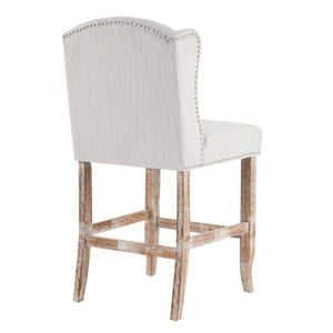 English Elm 26.78'' Wingback Fabric Tufted Counterstools with Nailhead Trim for Kitchen Islands Set of 2 N780P416105B