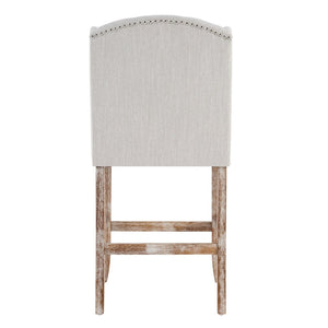 English Elm 26.78'' Wingback Fabric Tufted Counterstools with Nailhead Trim for Kitchen Islands Set of 2 N780P416105B