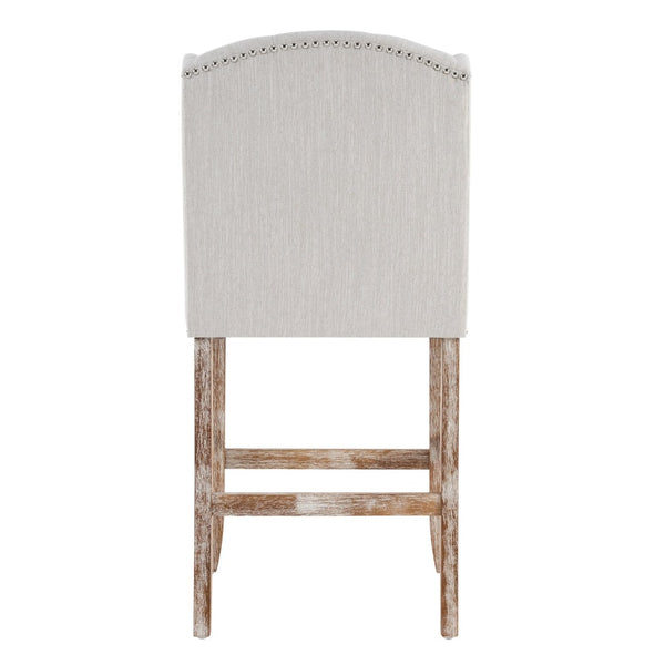 English Elm 26.78'' Wingback Fabric Tufted Counterstools with Nailhead Trim for Kitchen Islands Set of 2 N780P416105B