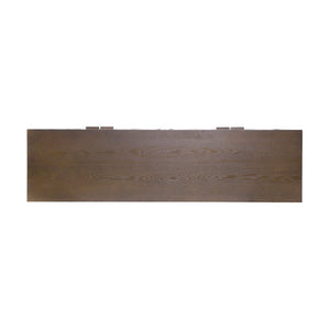 English Elm 59 Inch Woven Texture Four Door Sideboard with Solid Legs Artisan Storage Cabinet N780P421558D