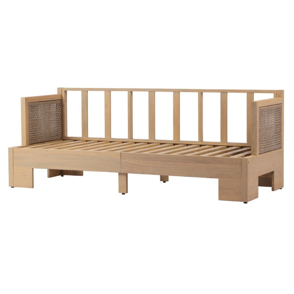 English Elm 5-Pieces Acacia Wood Outdoor Conversation Set with Wicker Panels and Cushioned Patio Seating N780P4485992802L
