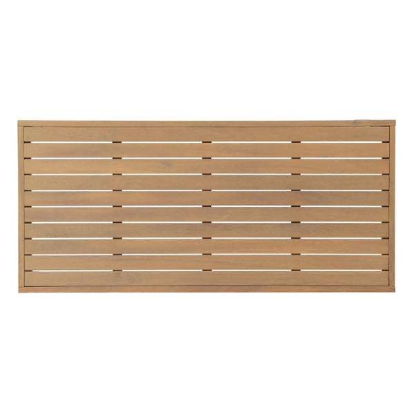 English Elm 4-Pieces Acacia Wood Outdoor Conversation Set with Wicker Panels and Cushioned Sofa N780P448599280L