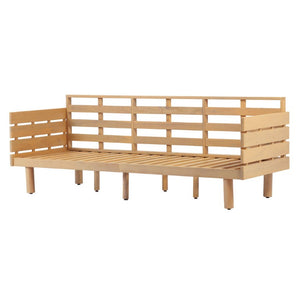 English Elm Outdoor Acacia Hardwood 3 Seat Patio Sofa Mid Century Slatted Frame Deep Cushions N780P448679L