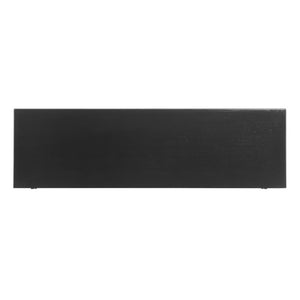 English Elm 54 Inch Vintage Credenza Fluted Glass Doors Spindle Legs Matte Black Dining Storage N780P455270B