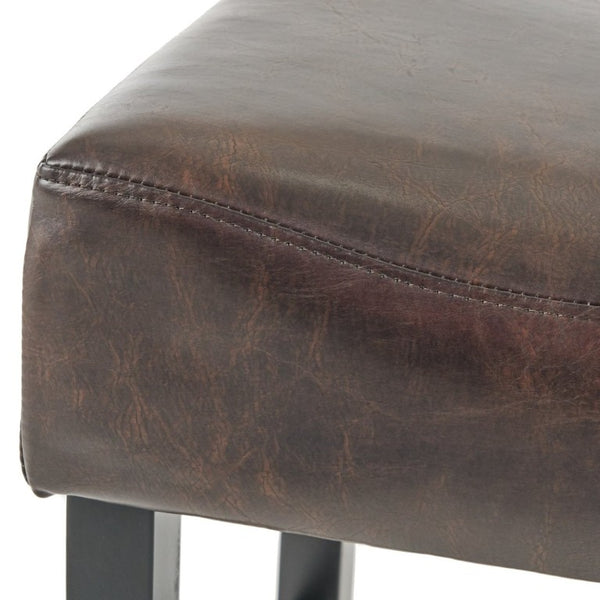 English Elm 30-Inch Backless Bonded Leather Bar Stools Set of 2 with Rubberwood Legs for Kitchen N780P482679P