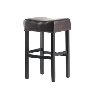 English Elm 30-Inch Backless Bonded Leather Bar Stools Set of 2 with Rubberwood Legs for Kitchen N780P482679P