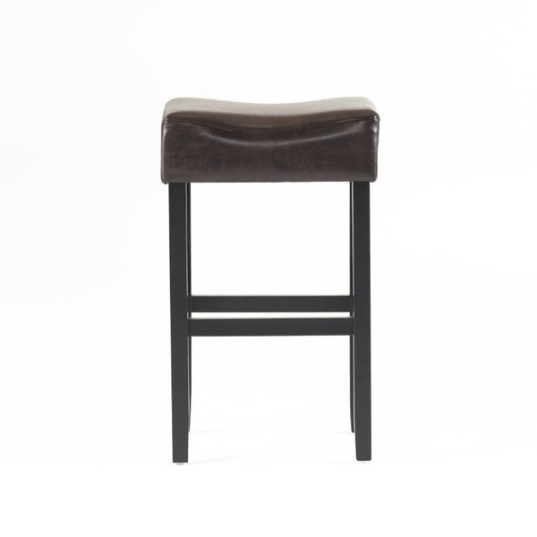 English Elm 30-Inch Backless Bonded Leather Bar Stools Set of 2 with Rubberwood Legs for Kitchen N780P482679P