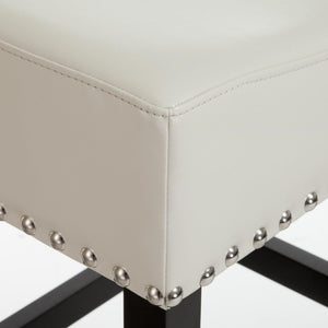 English Elm 30-Inch Backless Faux Leather Barstools with Nailhead Trim Set of 2 for Kitchen Islands Ivory N780P482697W