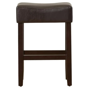 English Elm Set of 2 Faux Leather Backless Counterstools with Padded Seat and Topstitched Detail N780P482792P