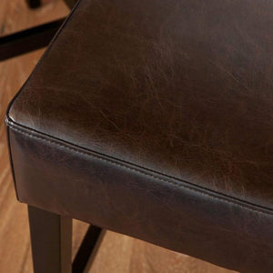 English Elm Set of 2 Faux Leather Backless Counterstools with Padded Seat and Topstitched Detail N780P482792P