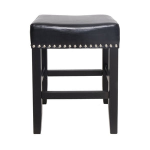 English Elm 26 Inch Backless Bonded Leather Counter Stools Set of 2 for Kitchen Islands N780P482807B