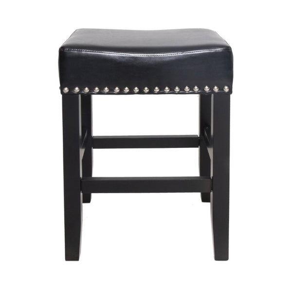 English Elm 26 Inch Backless Bonded Leather Counter Stools Set of 2 for Kitchen Islands N780P482807B