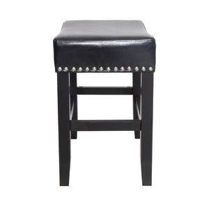English Elm 26 Inch Backless Bonded Leather Counter Stools Set of 2 for Kitchen Islands N780P482807B