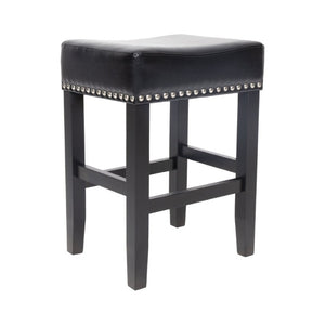 English Elm 26 Inch Backless Bonded Leather Counter Stools Set of 2 for Kitchen Islands N780P482807B