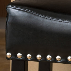 English Elm 26 Inch Backless Bonded Leather Counter Stools Set of 2 for Kitchen Islands N780P482807B