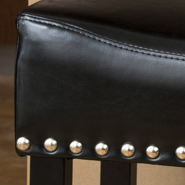 English Elm 26 Inch Backless Bonded Leather Counter Stools Set of 2 for Kitchen Islands N780P482807B