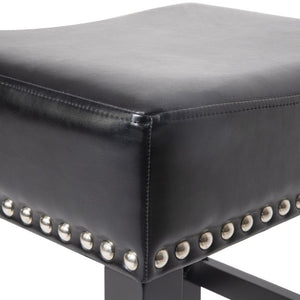 English Elm 26 Inch Backless Bonded Leather Counter Stools Set of 2 for Kitchen Islands N780P482807B