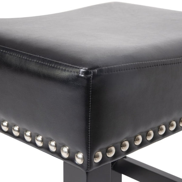 English Elm 26 Inch Backless Bonded Leather Counter Stools Set of 2 for Kitchen Islands N780P482807B