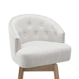 English Elm 32.25 Tufted Swivel Barstools Set of 2 Rubberwood Frame Nailhead Kitchen Counter Seating N780P504556A